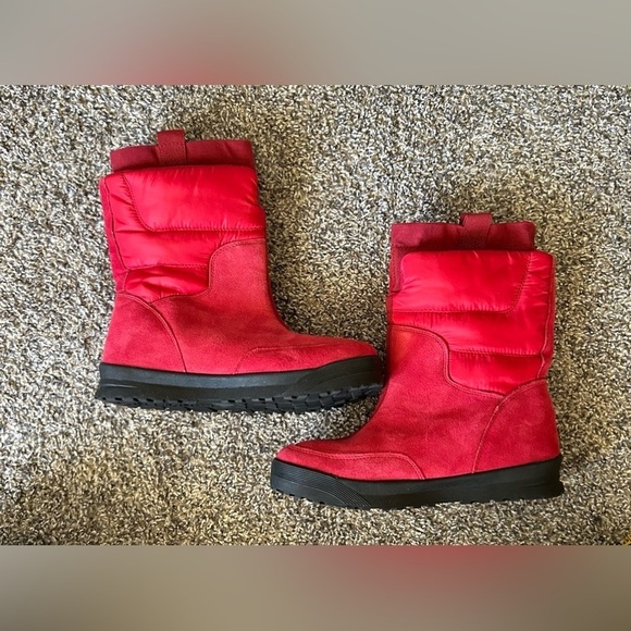 Land’s End like new women’s red suede insulated winter boots size 7 - Picture 2 of 8